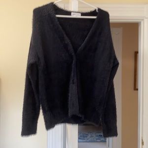 Warm fuzzy black cardigan